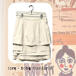 🎉RARE🎉 BCBGMaxAzria gray pearl layered pleated skirt